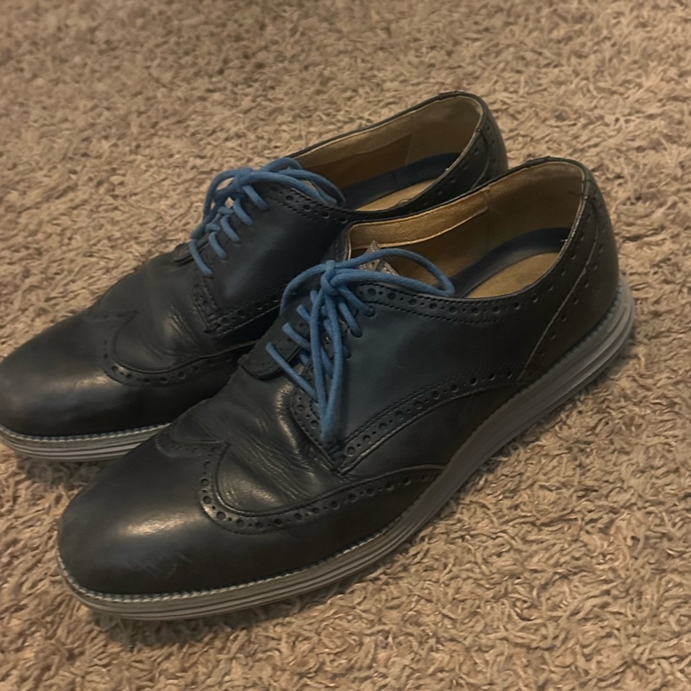 Cole Haan dress shoes navy wingtips - zero grand